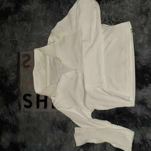 SHEIN Collared long sleeve Crop